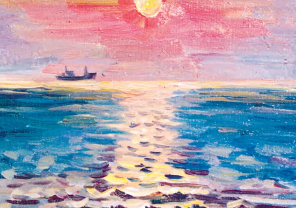 Turkmen artist showcases the beauty of the Caspian Sea in his paintings