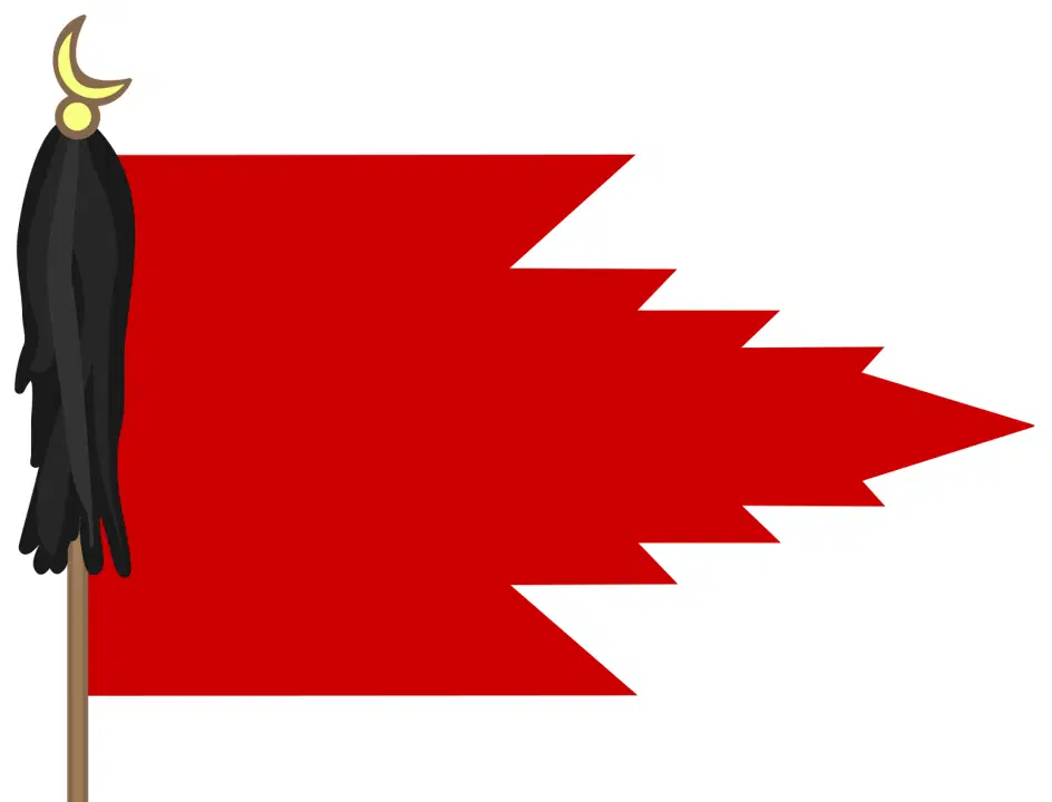 Тип знамени, использовавшийся Тимуром во время его походов (по данным Пьера Люкса-Вурма).